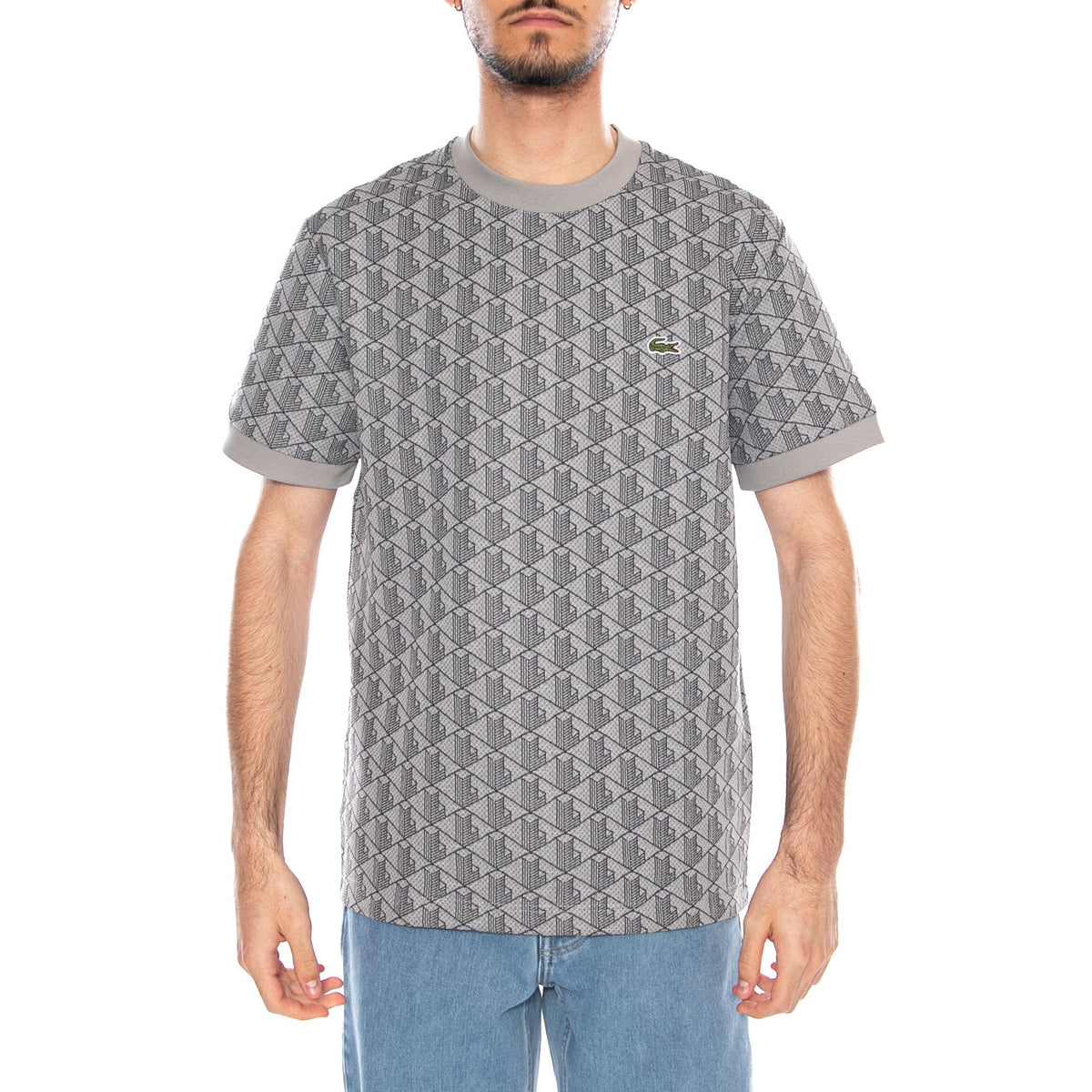 T-Shirt Multi Logo Lacoste - Maglietta Girocollo Uomo Multicolore TH1197 41I LACOSTE 