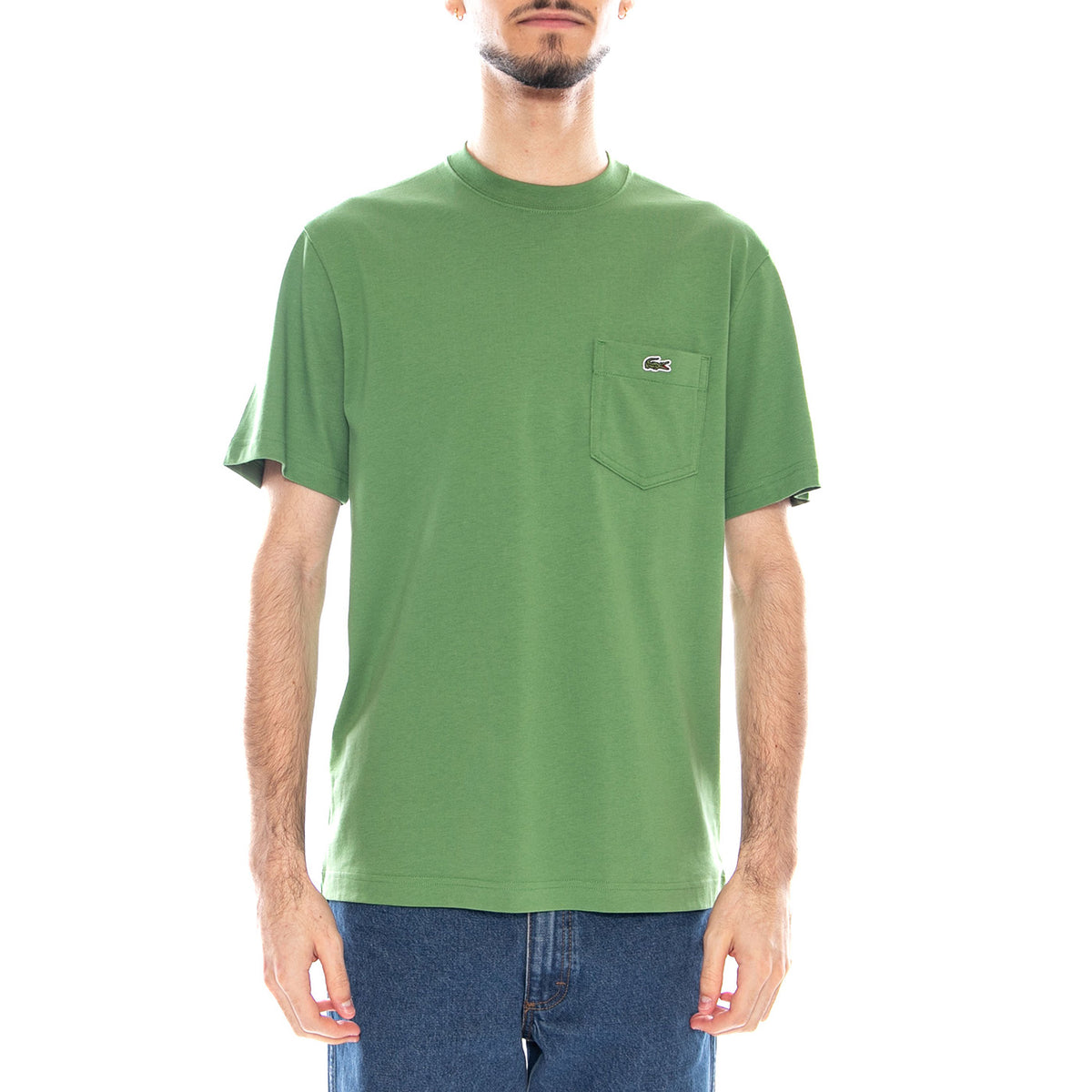 T-Shirt - Maglietta Girocollo Lacoste con Taschino Uomo Verde TH2827 02M LACOSTE 