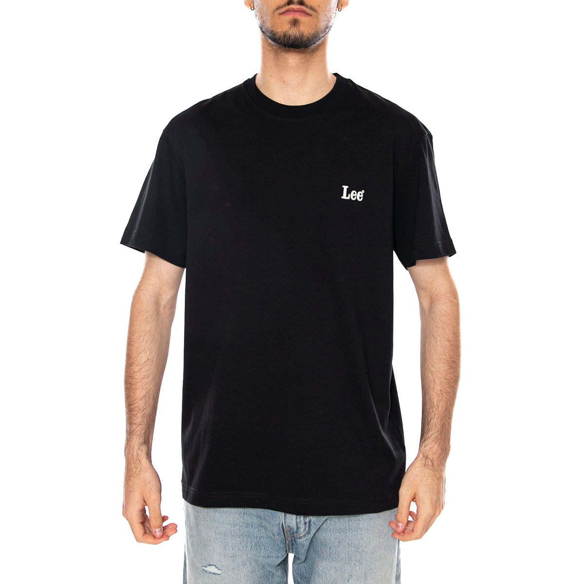 SS SMALL LOGO TEE BLACK - Maglietta Girocollo Uomo Nera 112376492 BLK LEE 