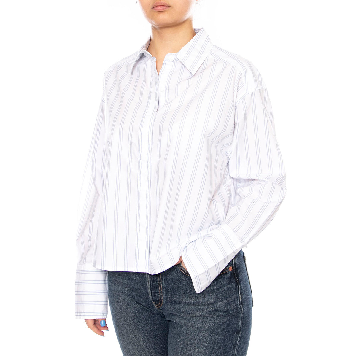 CUFFED SHIRT HALOGEN STRIPE - Camicia Donna Bianca 112376967 BL LEE 