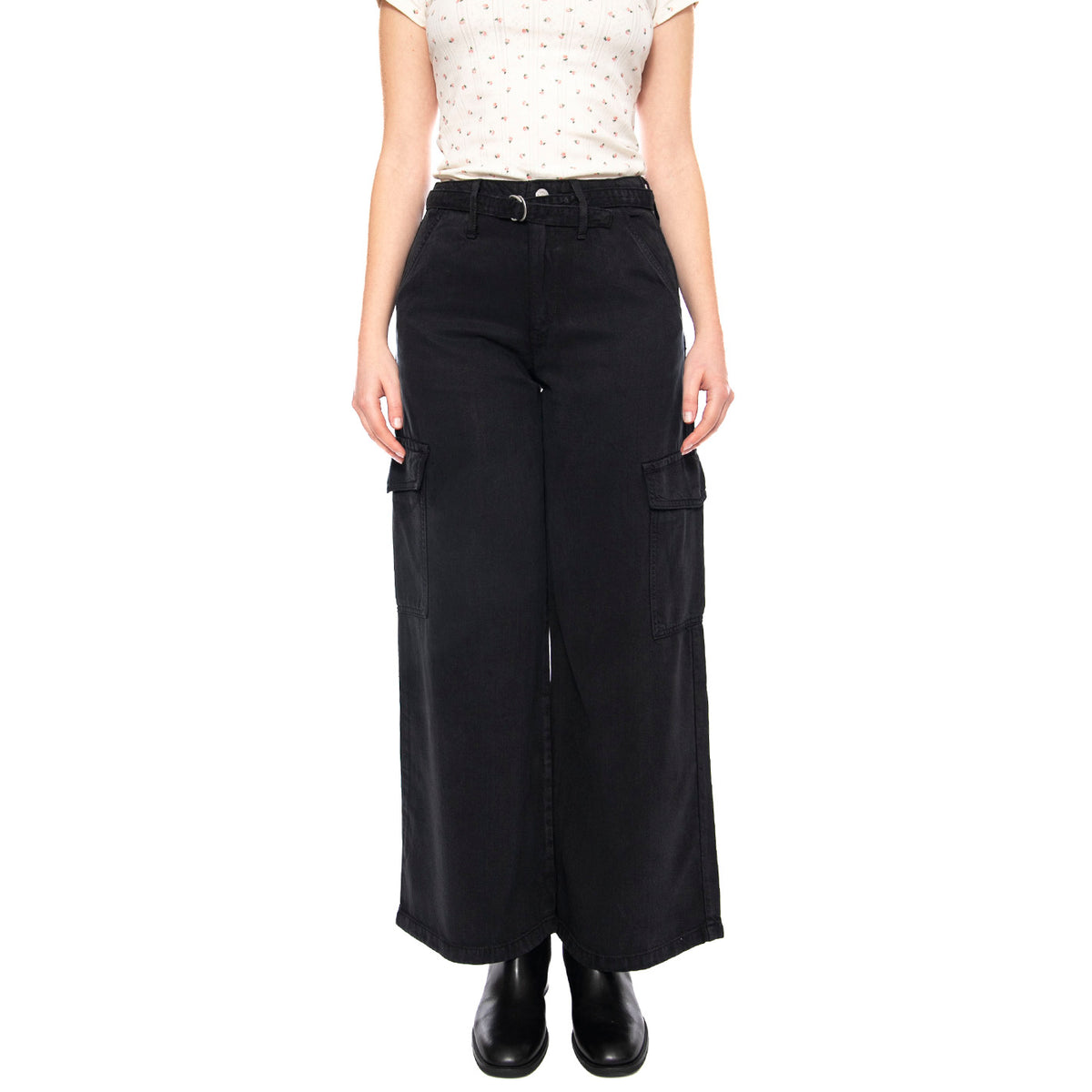 Baggy Dad Cargo - Drapey Caviar GD Black - Pantaloni Cargo Donna Neri 003IN 0003 LEVIS 