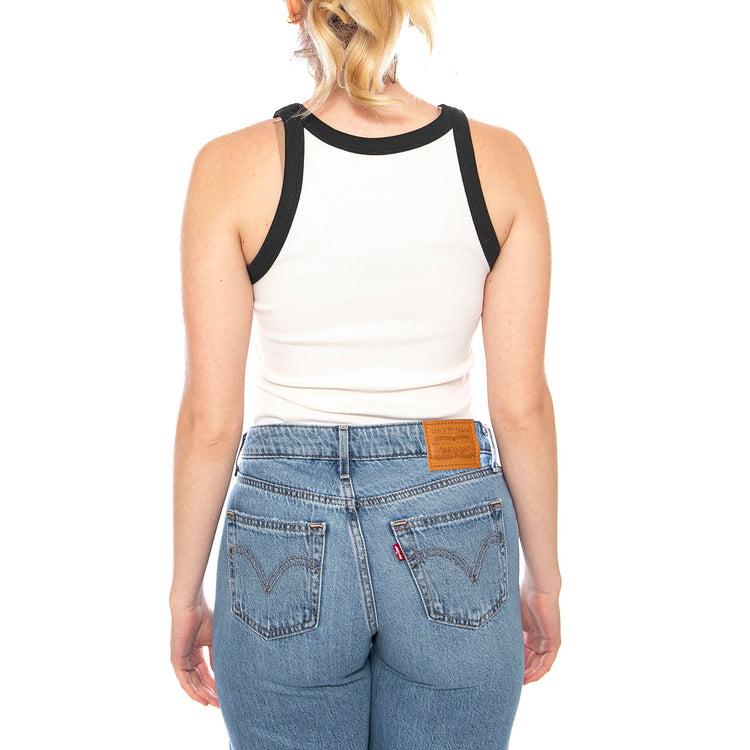 GR Essential Racer Tank - Archival Boots Sugar Swizzle / Pirate Black - Canotta Donna Bianca 003QP 0010 LEVIS 