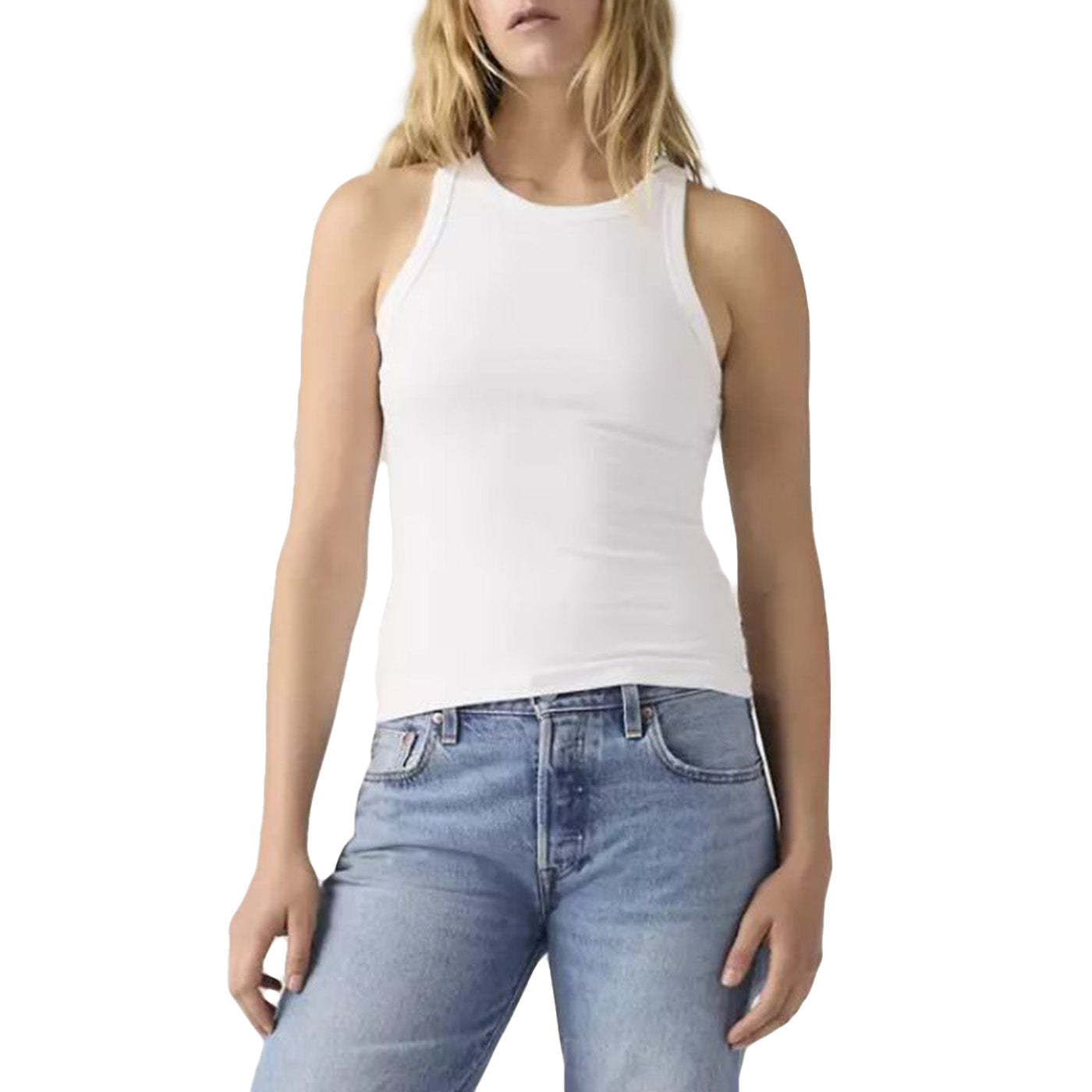LSE_DREAMY TANK PARIS BRIGHT WHITE GRAPH - Canotta Donna Bianca 003YG-0000 WHT LEVIS 