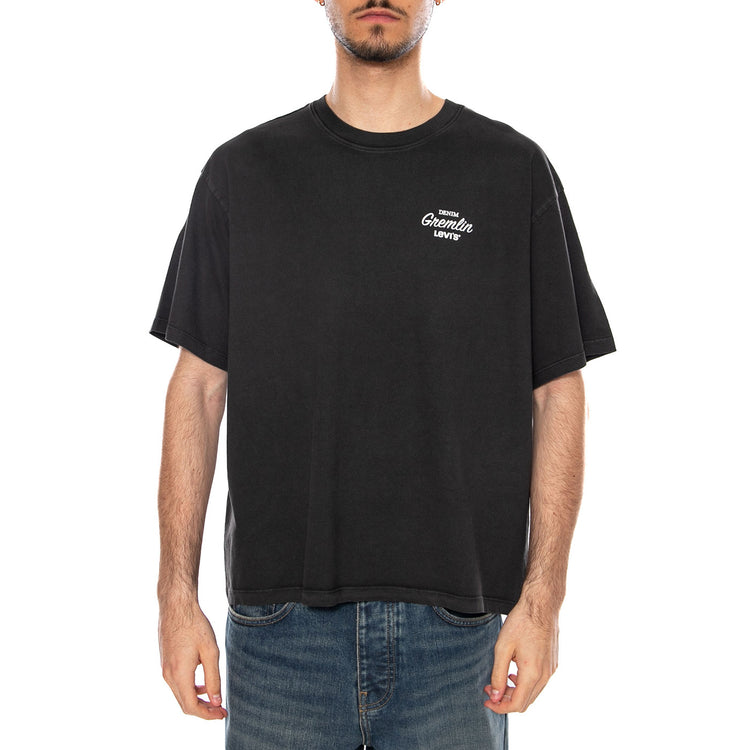 GR BOXY TEE - COASTAL CREATIVE DENIM GREMLIN JET BLACK - Maglietta Girocollo Uomo Nera 004H0 0019 LEVIS 