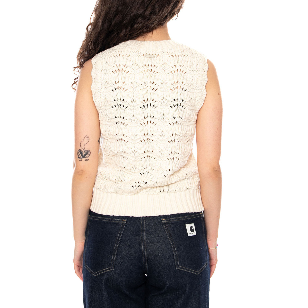 Hope Crochet Tank White - Canotta in Maglia Donna Bianca 0059T-0009 PRI LEVIS 