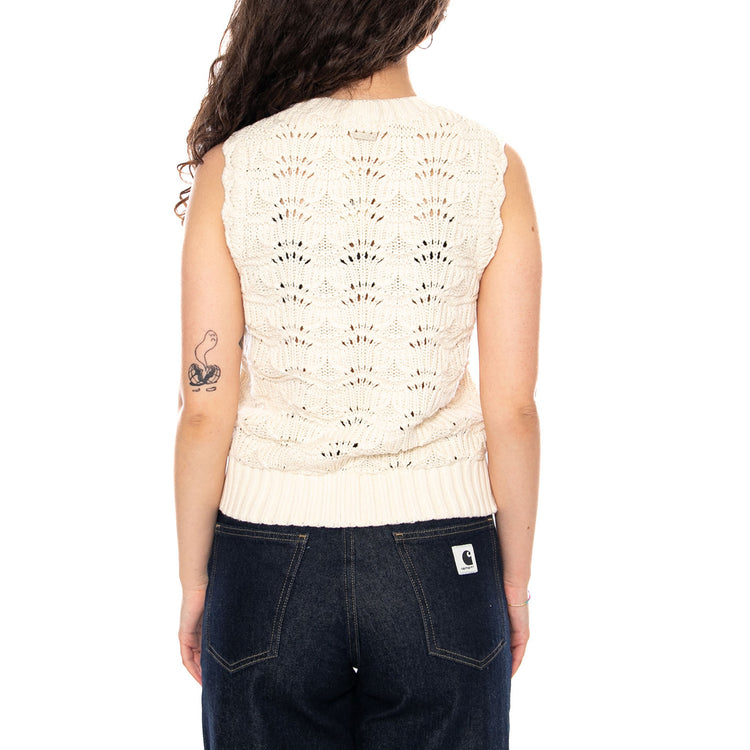 Hope Crochet Tank White - Canotta in Maglia Donna Bianca 0059T-0009 PRI LEVIS 