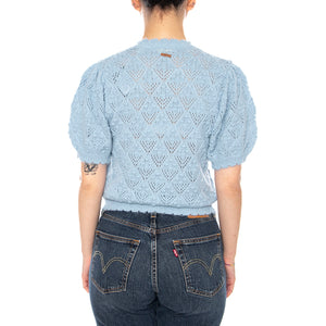 Pauline Pointelle Ss Cardi - Glacier Lake Novelty Stitch - Cardigan Maniche Corte Donna Verde 005A8 0001 LEVIS 
