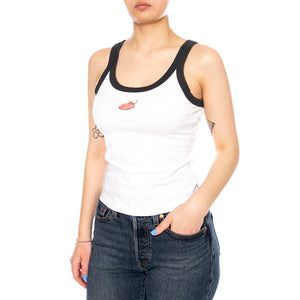 GR ESSENTIAL TANK - SPICY PEPPER W GLITTER BRIGHT WHITE / PIRATE BLACK - Canotta Donna Bianca 005H9 0011 LEVIS 