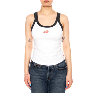 GR ESSENTIAL TANK - SPICY PEPPER W GLITTER BRIGHT WHITE / PIRATE BLACK - Canotta Donna Bianca 005H9 0011 LEVIS 