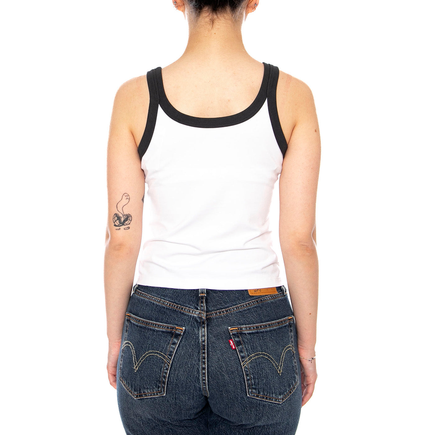 GR ESSENTIAL TANK - SPICY PEPPER W GLITTER BRIGHT WHITE / PIRATE BLACK - Canotta Donna Bianca 005H9 0011 LEVIS 