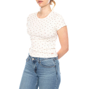 Dry Goods Tee - Abbey Ditsy Coral Blush Pointelle - Maglietta Girocollo Donna a Pois 005IM 0007 LEVIS 