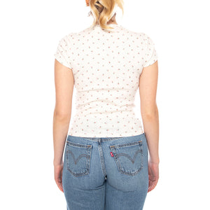 Dry Goods Tee - Abbey Ditsy Coral Blush Pointelle - Maglietta Girocollo Donna a Pois 005IM 0007 LEVIS 