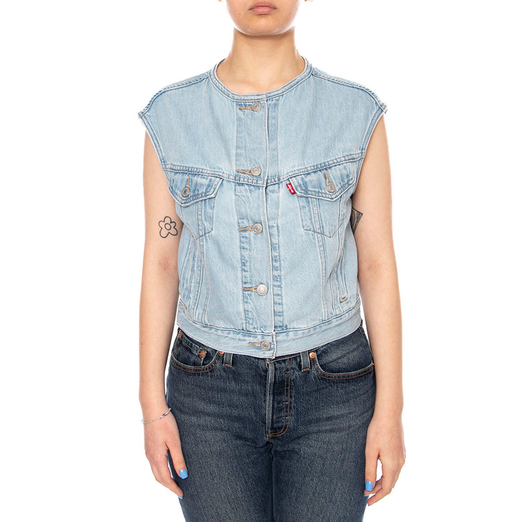 GILET TRUCKER LIGHTWEIGHT SHRUNKEN - Gilet Denim Jeans Donna Blu 005NP0001  LEVIS 