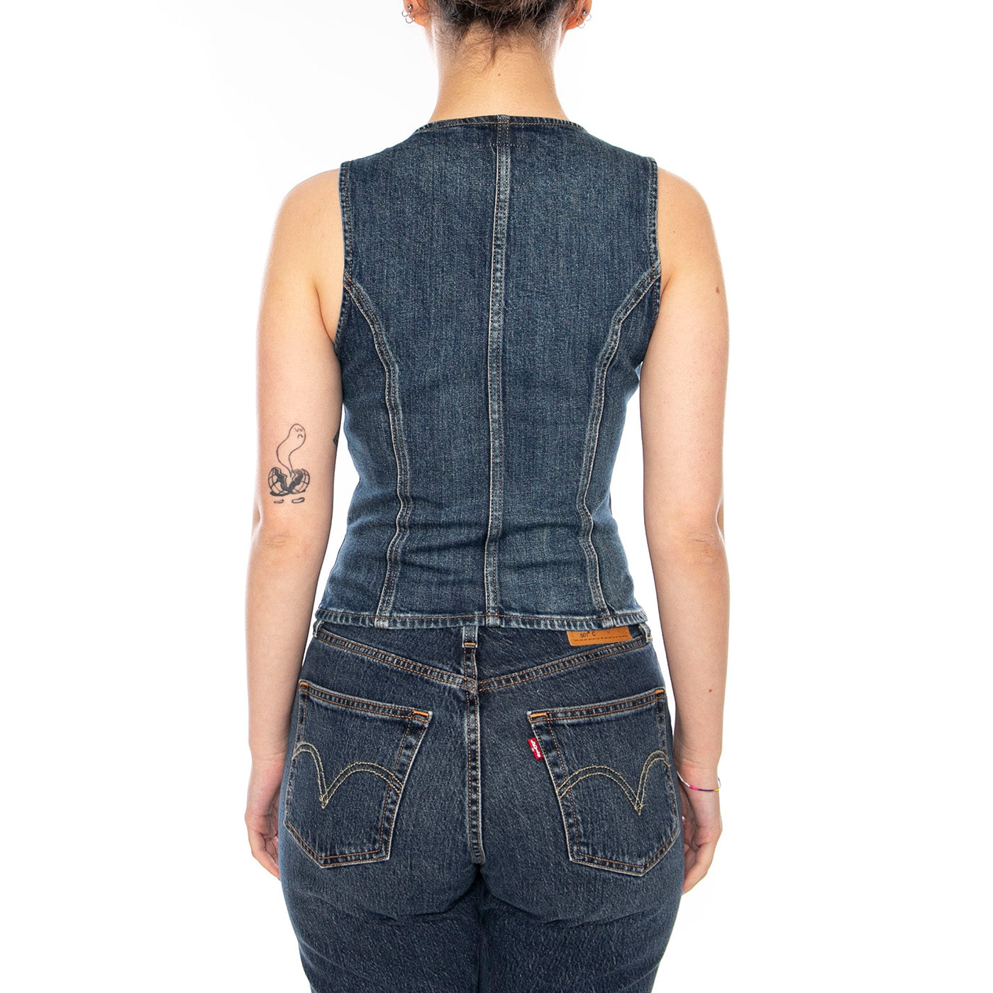 SCULPTED TOP DENIM - Top Denim Jeans Donna Blu 005O30001  LEVIS 