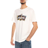 SS Relaxed Fit Tee - Coastal Creative Fresh And Smooth Pumice Stone - Maglietta Girocollo Uomo Bianca con Stampa  Uomo LEVIS