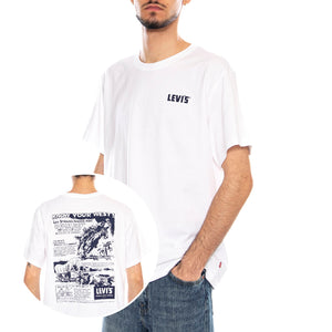 SS Relaxed Fit Tee - Coastal Creative Fresh And Smooth Pumice Stone - Maglietta Girocollo Uomo Bianca con Stampa 16143 2447 LEVIS 