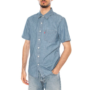 S/S SUNSET STANDARD SEBASTIAN CHAMB LIGHT INDIGO - Camicia Maniche Corte Uomo Blu 86624-0062 LID LEVIS 