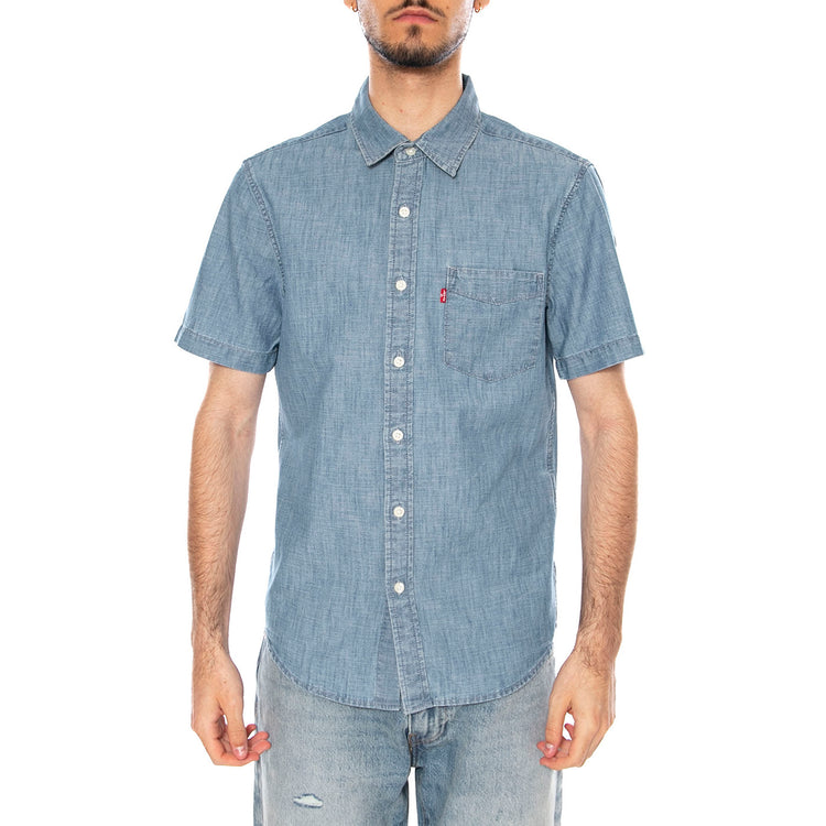 S/S SUNSET STANDARD SEBASTIAN CHAMB LIGHT INDIGO - Camicia Maniche Corte Uomo Blu 86624-0062 LID LEVIS 