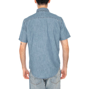 S/S SUNSET STANDARD SEBASTIAN CHAMB LIGHT INDIGO - Camicia Maniche Corte Uomo Blu 86624-0062 LID LEVIS 