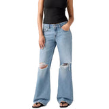 LOW LOOSE SHAKEY GROUND - Pantaloni Denim Jeans a Zampa Donna Blu  Donna LEVIS