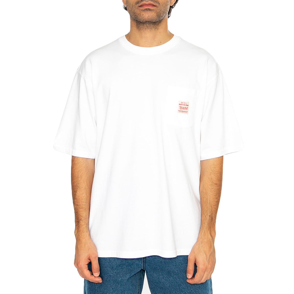 SS Workwear Tee Bright White - Maglietta Girocollo Uomo Bianca A5850-0005 White LEVIS 