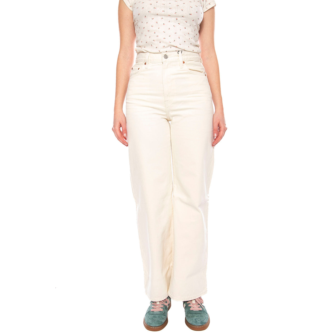 Ribcage Wide Leg H223 Polar Perimeter - Pantaloni Donna Beige A6081 0009 LEVIS 