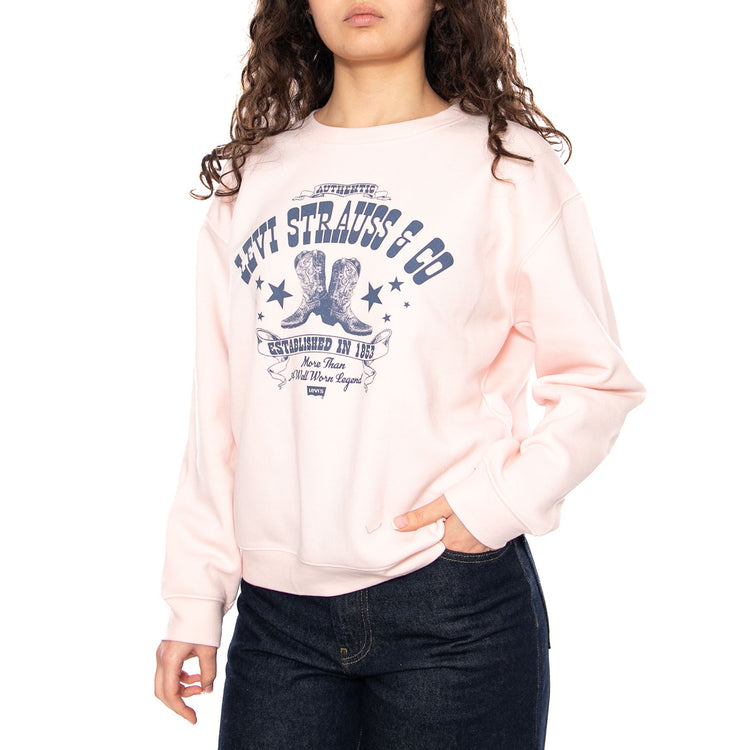 LOGO VINTAGE - Felpa Girocollo Donna Rosa A8800 0092 LEVIS 