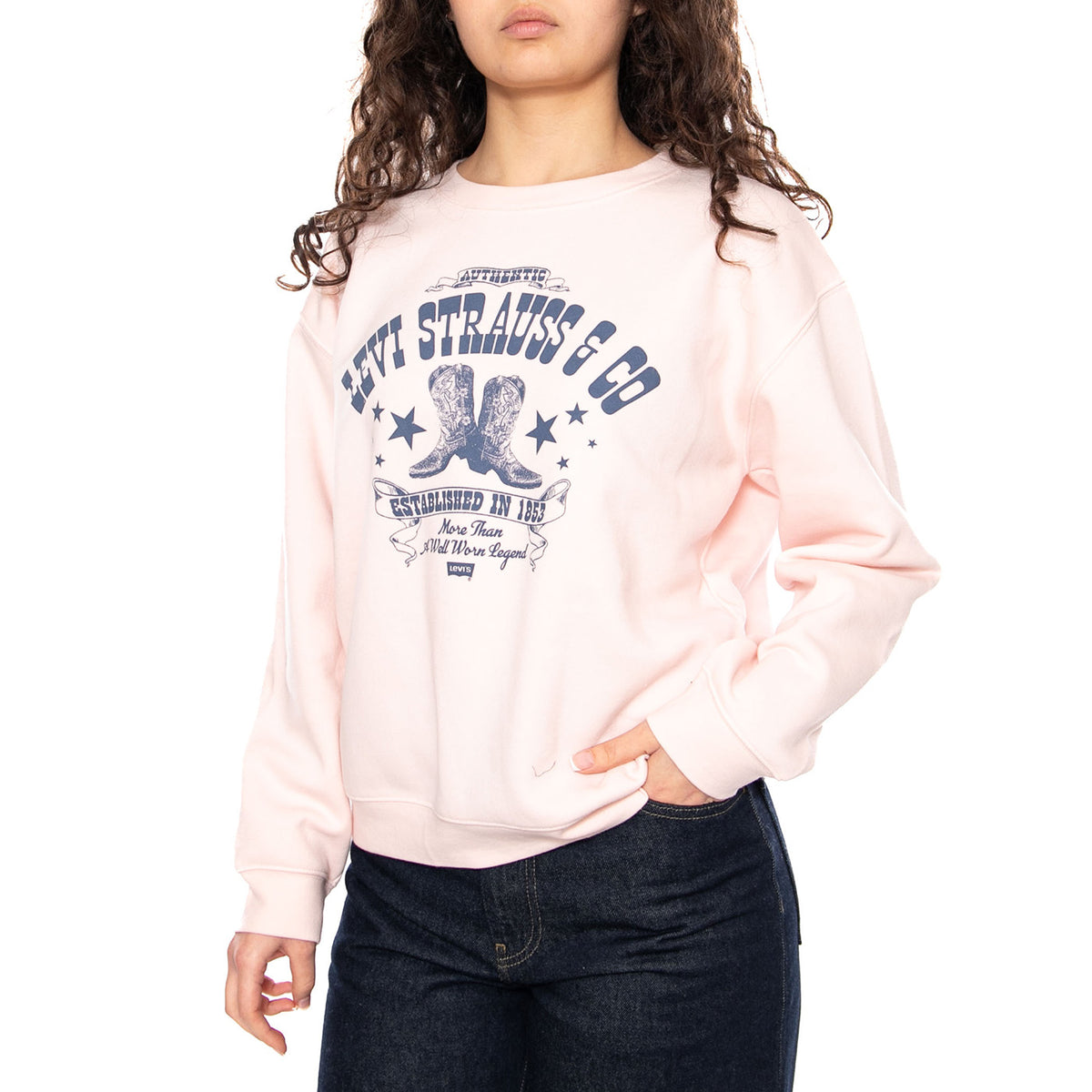 LOGO VINTAGE - Felpa Girocollo Donna Rosa A8800 0092 LEVIS 