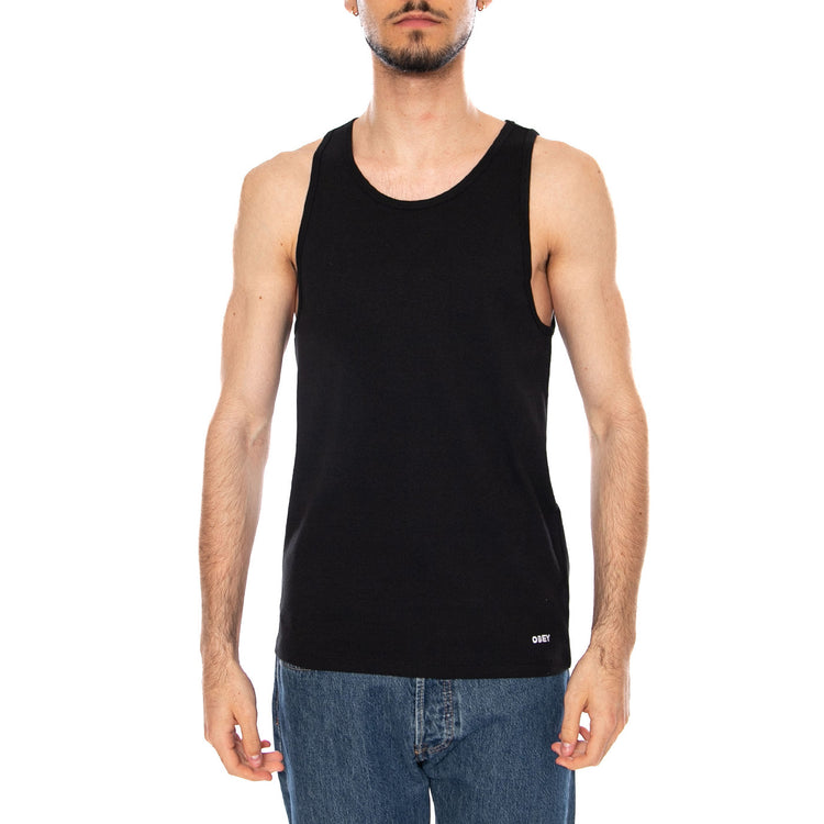 STANDARD RIB TANK 2 PACK BLACK - Set da Due Canotte Uomo Nere 134050061 BLK OBEY 