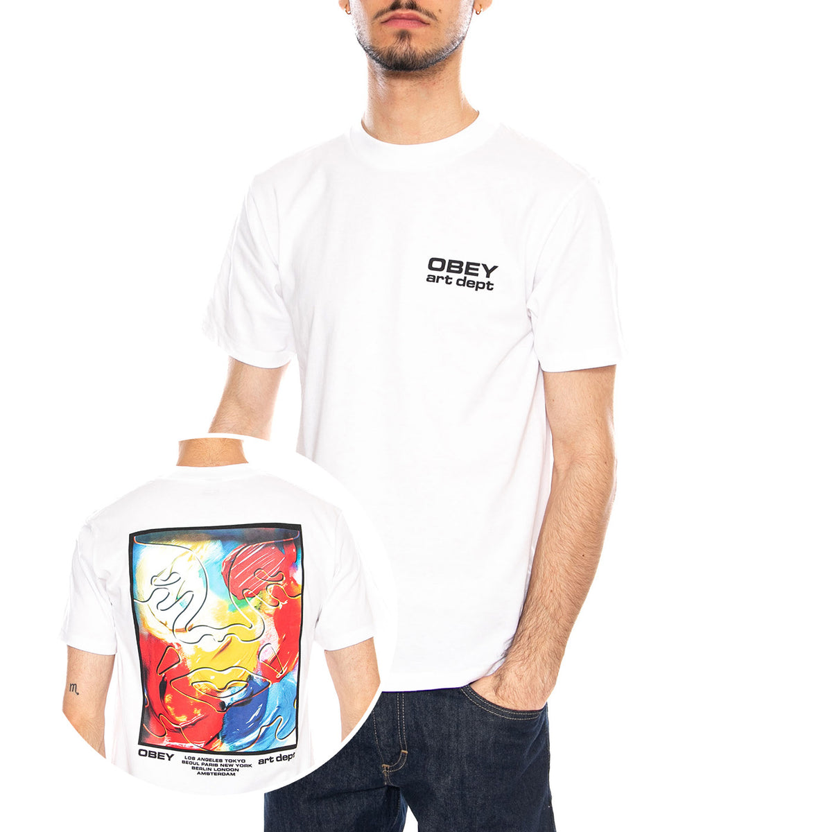 Obey Art Department Tee White - Maglietta Girocollo Uomo Bianca 165264309 WHT OBEY 