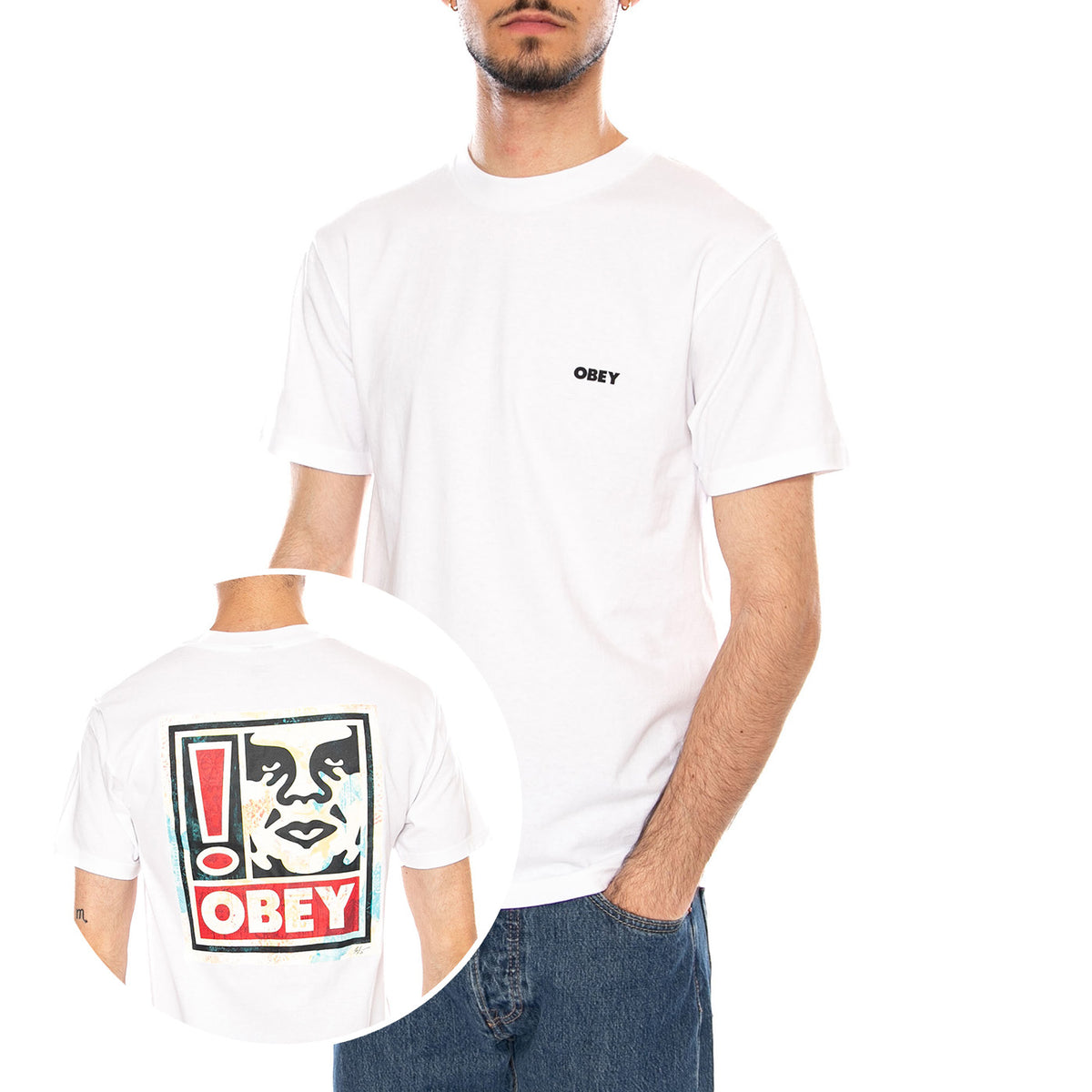 OBEY EXCLAMATION TEE - Maglietta Girocollo Uomo Bianca 165264328 WHT OBEY 