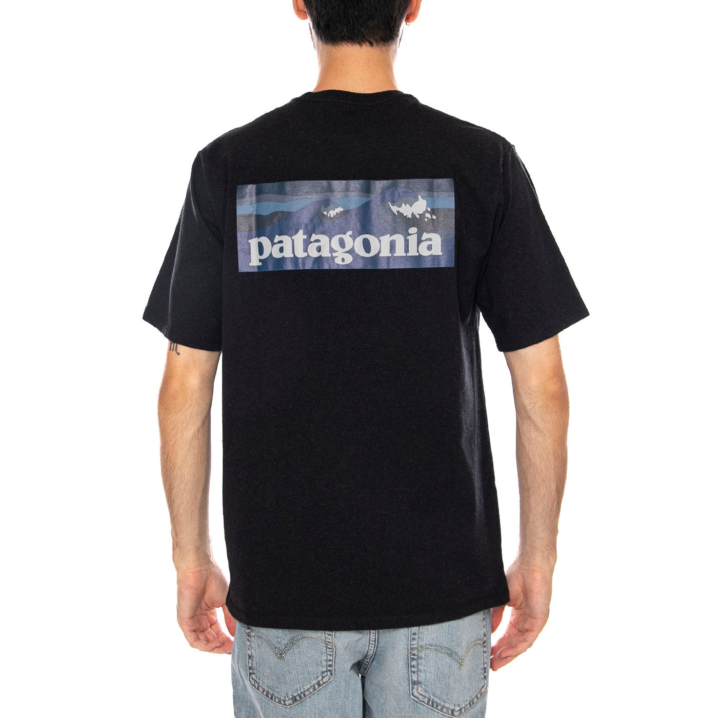 M'S BOARDSHORT LOGO POCKET RESPONSIBILI-TEE BLACK - Maglietta Girocollo Uomo Nera 37655 INBK PATAGONIA 