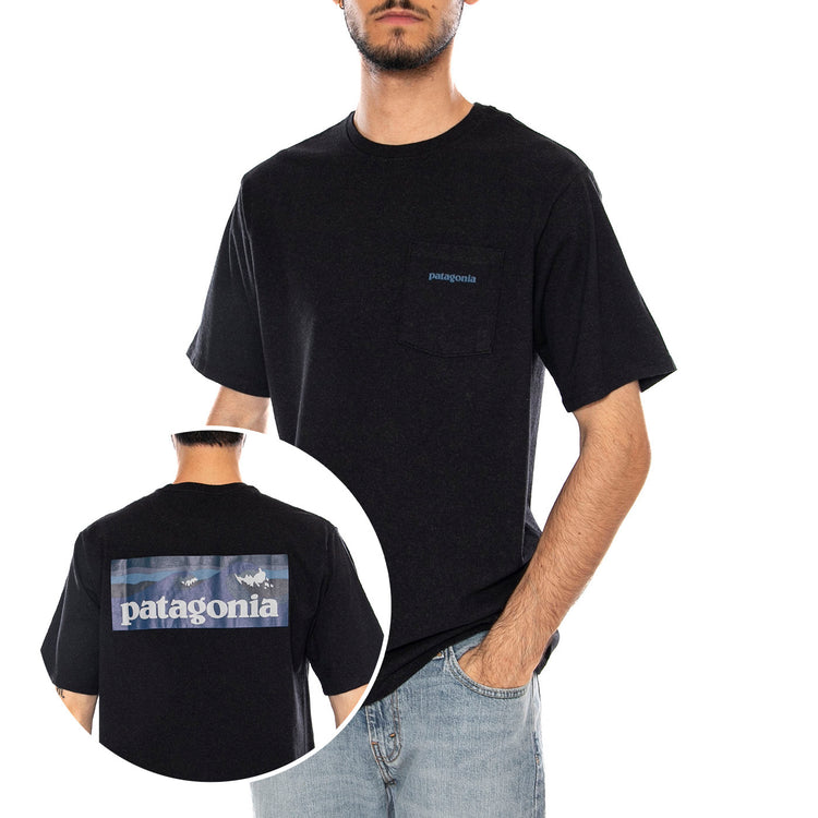M'S BOARDSHORT LOGO POCKET RESPONSIBILI-TEE BLACK - Maglietta Girocollo Uomo Nera 37655 INBK PATAGONIA 