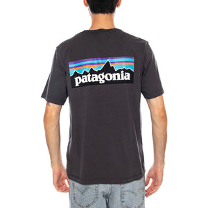 M'S P-6 LOGO T-SHIRT INK BLACK - Maglietta Girocollo Uomo Nera 37882 INBK PATAGONIA 