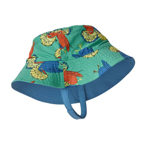 BABY SUN BUCKET HAT AQUA STONE - Cappello da Pescatore Double Face Blu / Grigio 66077 RFAQ PATAGONIA 