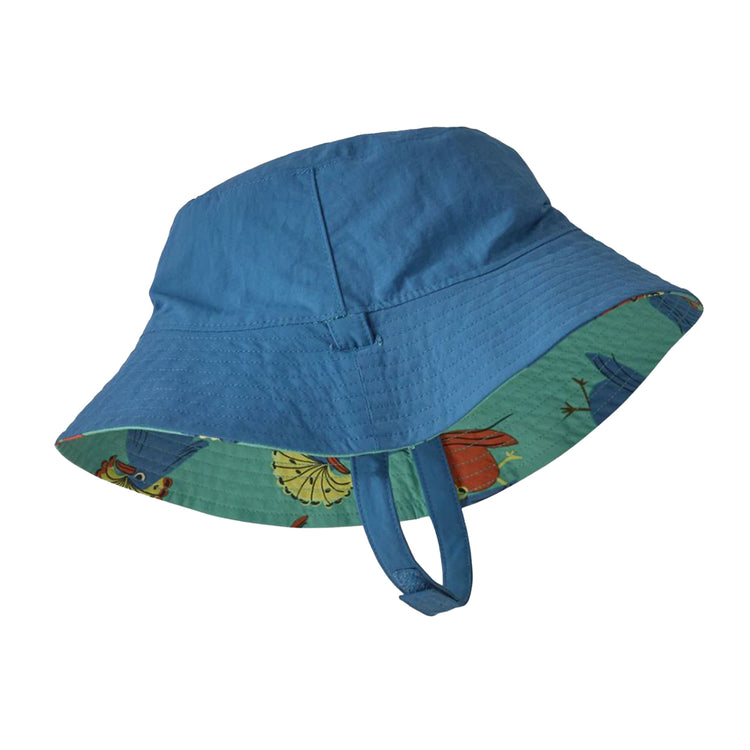 BABY SUN BUCKET HAT AQUA STONE - Cappello da Pescatore Double Face Blu / Grigio 66077 RFAQ PATAGONIA 