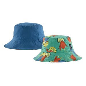BABY SUN BUCKET HAT AQUA STONE - Cappello da Pescatore Double Face Blu / Grigio 66077 RFAQ PATAGONIA 