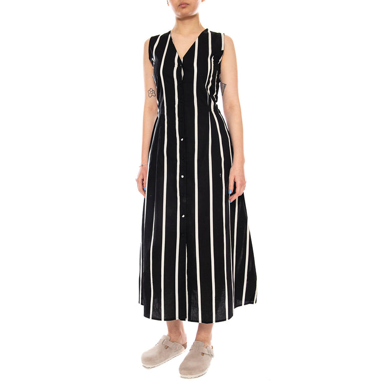VESTIDO MIDI CON ESTAMPADO GRIMAUD BLACK - Abito Donna Midi Nero 61W/41223 BLK WILD PONY 