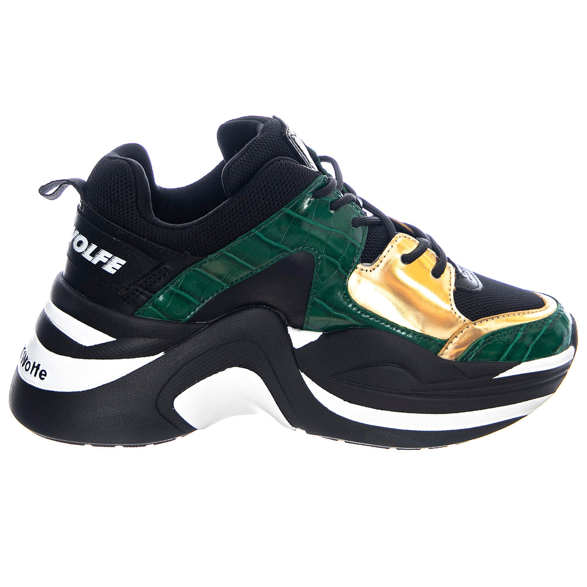 Track Sneakears - Green Croco - Scarpe Profilo Basso Donna Nere / Verdi NWSTRACK-GRNCR . NAKED WOLFE 
