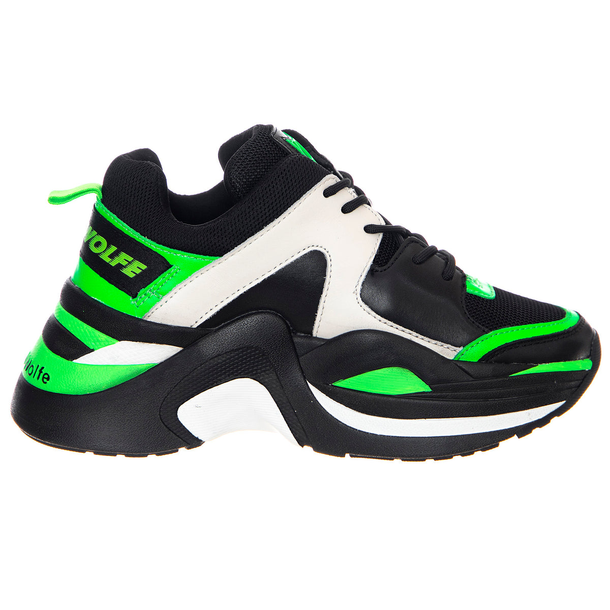 Track Shoes - Neon Green / Black - Scarpe Stringate Profilo Basso Donna Verdi / Nere NWSTRACK-NEOGRN . NAKED WOLFE 