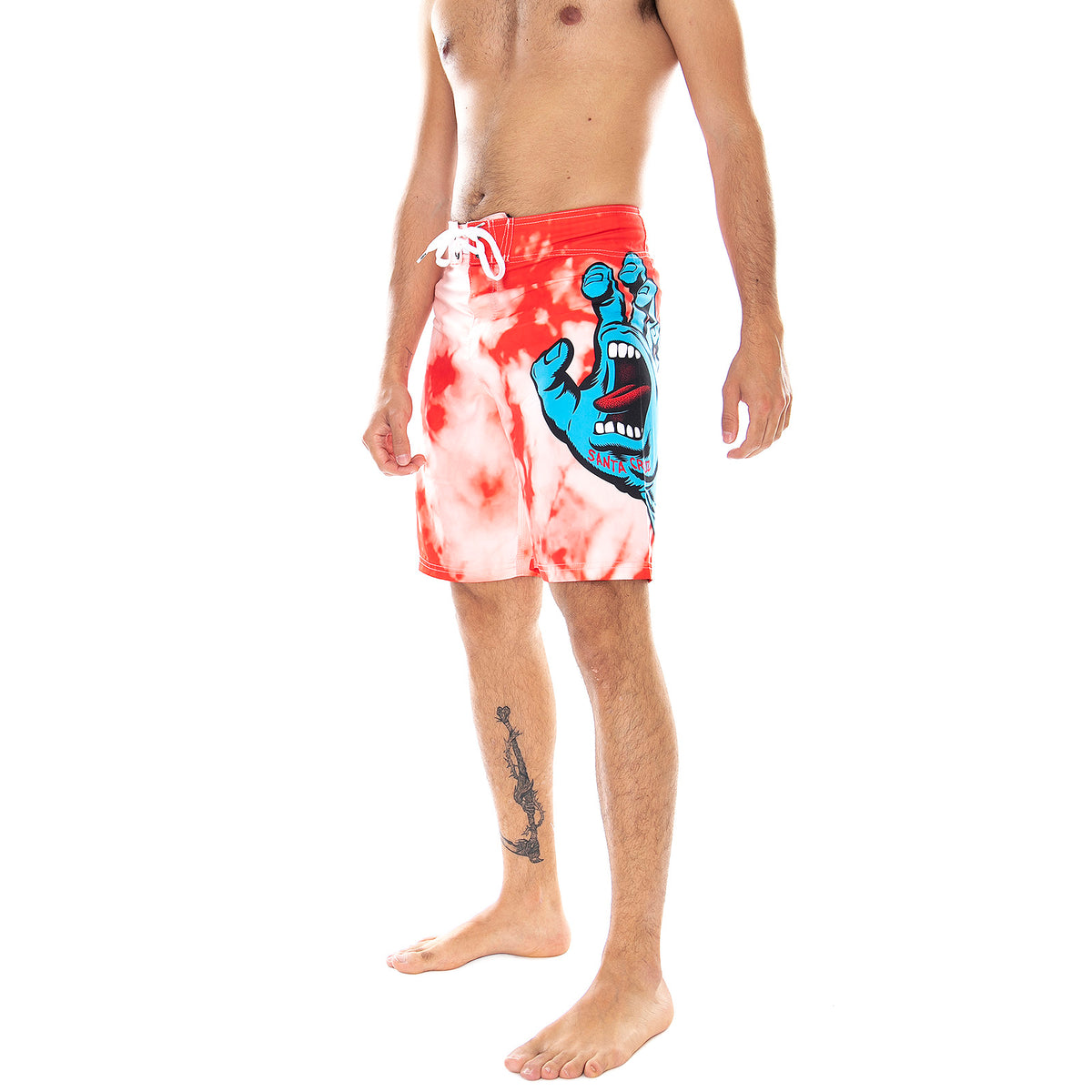 Mens Hand Boardie Swim Shorts - Red Tie Dye - Bermuda da Bagno Uomo Multicolore SC-SS21-082 . SANTA CRUZ 
