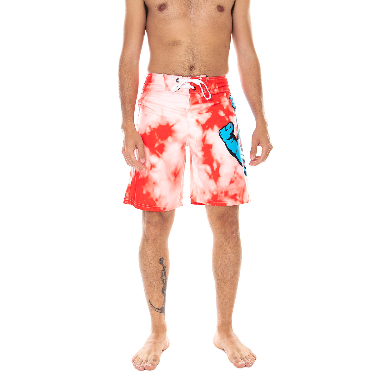 Mens Hand Boardie Swim Shorts - Red Tie Dye - Bermuda da Bagno Uomo Multicolore SC-SS21-082 . SANTA CRUZ 