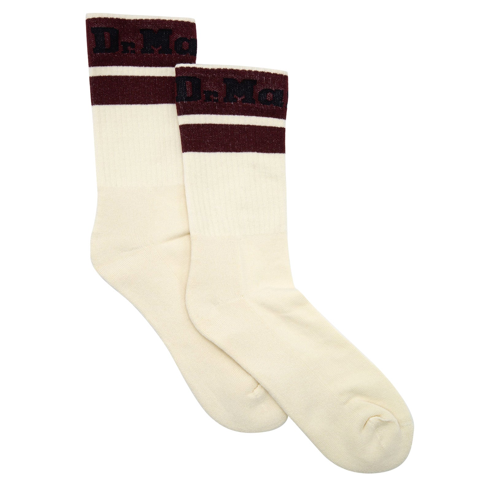 Athletic Logo Socks - Egret / Black / Cherry Red - Calzini Multicolore DMCAC681112 . DR.MARTENS 