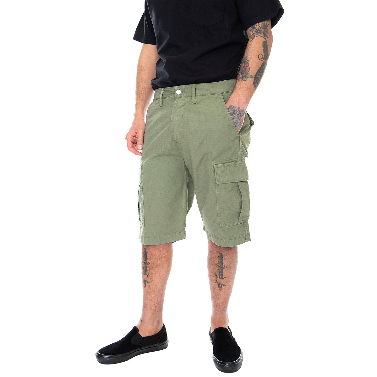 Mens 45 Combat Shorts - Military Green - Bermuda Uomo Verdi I028096-134GD . EDWIN 