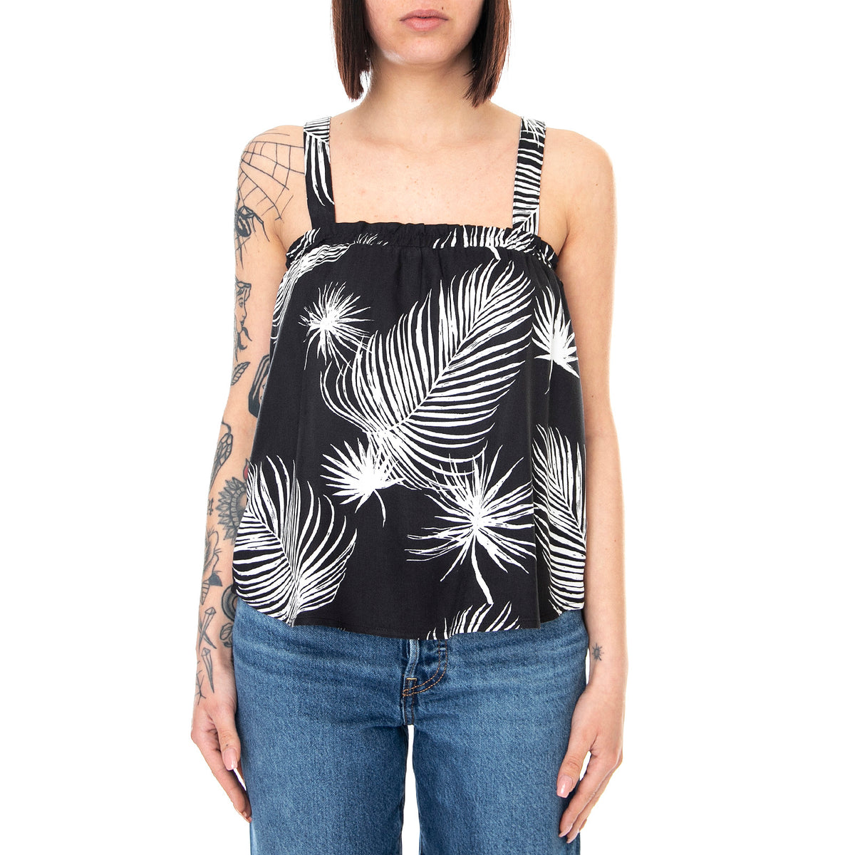 Womens Lei Tanktop - Black Palm - Canotta Donna Nera CQ2527-024 . HURLEY 
