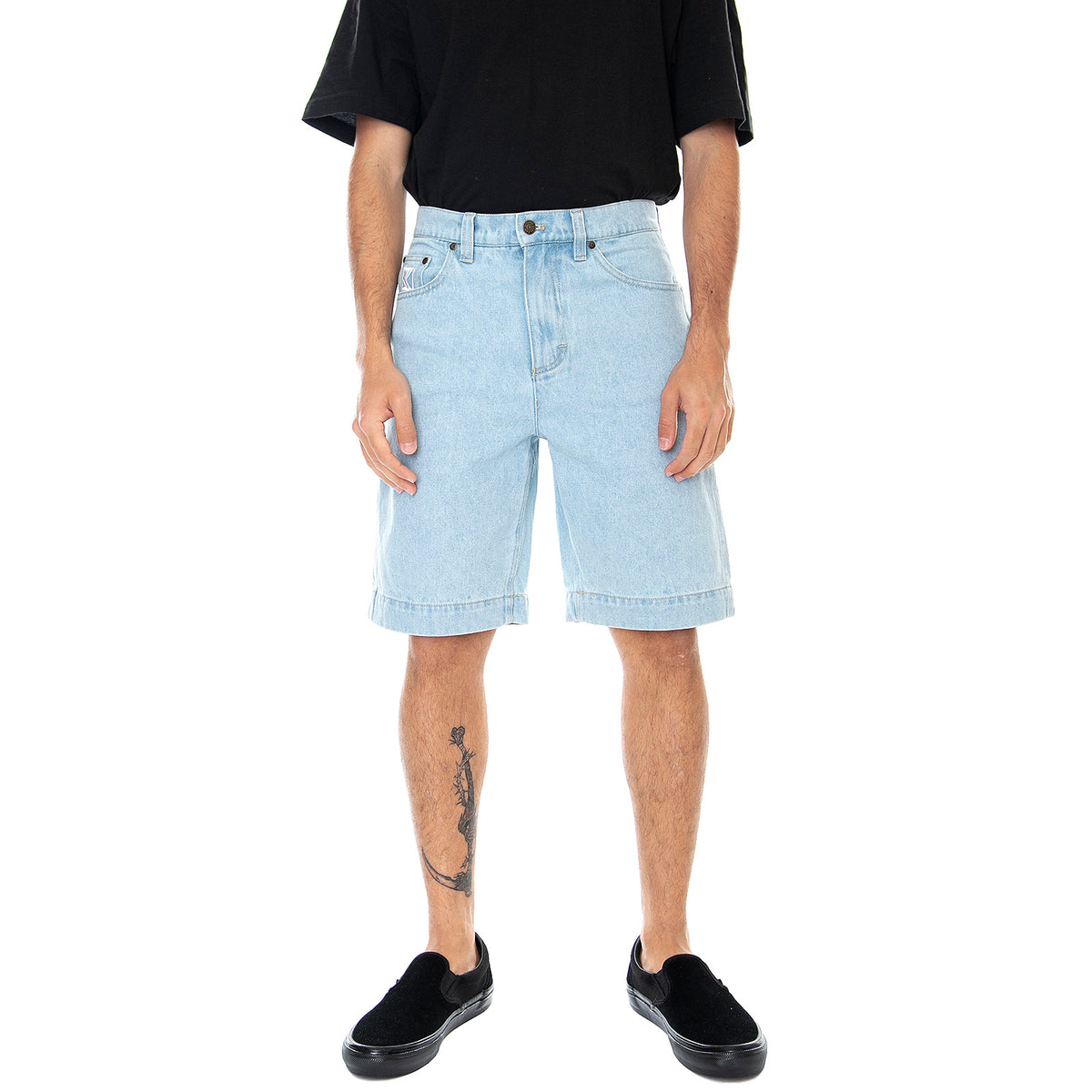 Mens Og Rinse Denim Jeans Shorts - Light Blue - Bermuda Denim Jeans Uomo Blu KRCKKMQ12112LBLU . KARL KANI 