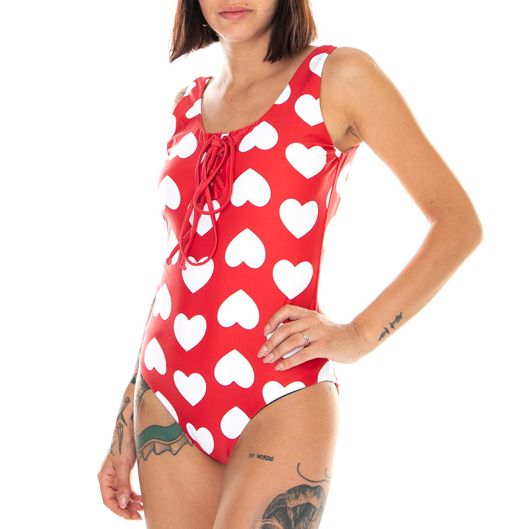 Love Lace Up - Costume da Bagno Intero Donna Multicolore LOW60099SWM-RED . LAZY OAF 