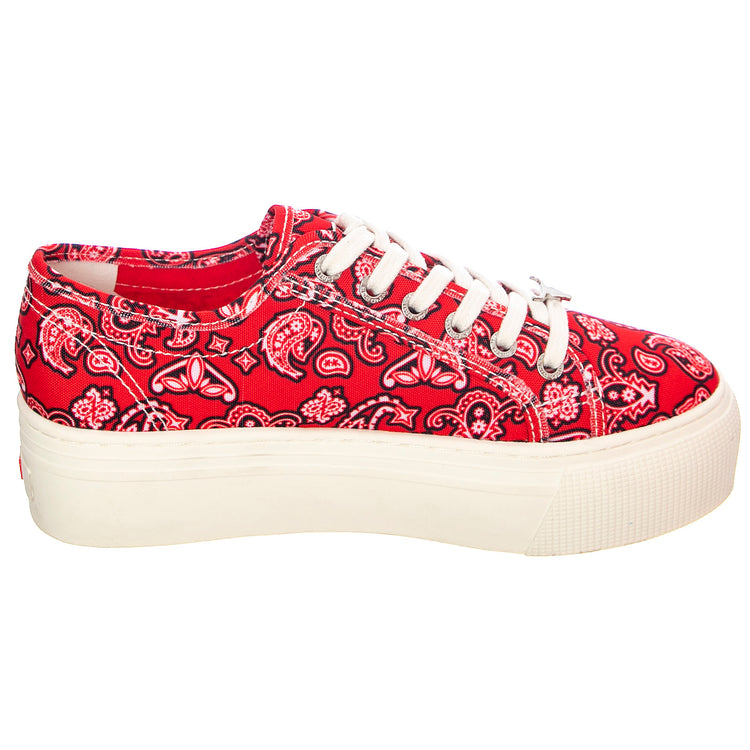 Womens Ruby Bandana Shoes - Red - Scarpe Stringate Profilo Basso Donna Rosse WSPRUBY-REDB . WINDSOR SMITH 