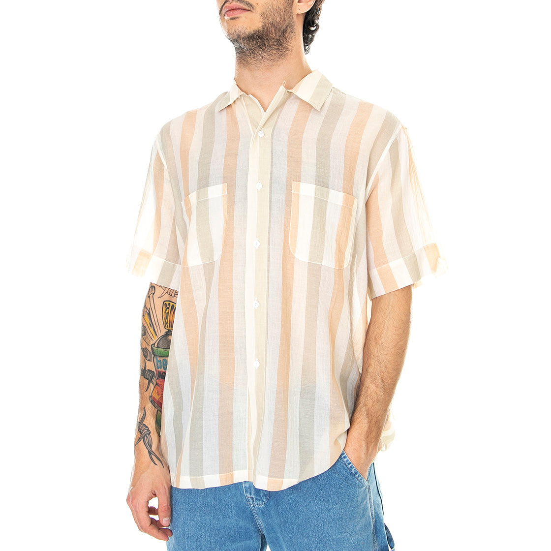 LMC Camp - Camicia Maniche Corte Uomo Multicolore / Cedar Stripe A2174-0001 . LEVIS 