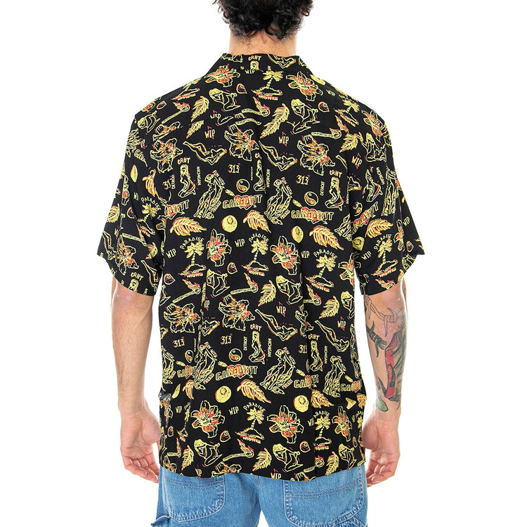 S/S Paradise Shirt Paradise Print, Yellow - Camicia Maniche Corte Uomo Multicolore I027530.09Q.00.03 . CARHARTT WIP 